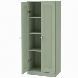 AURAGATE Slim Bathroom Cabinet with 2 Doors and 4 Tiers - Light Green