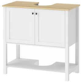ARDENLEY Under-Sink Bathroom Cabinet with 2 Doors and Open Shelf - White