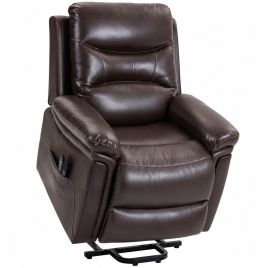 COVEFORD Electric Riser Recliner Chair with Massage and Heat - Brown