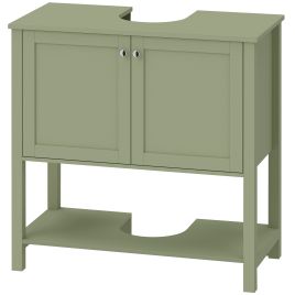 ARDENLEY Under-Sink Bathroom Cabinet with 2 Doors and Open Shelf - Green