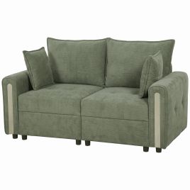 CARWOOD 2-Seater Velvet Sofa with Lift-Up Storage, 168cm - Dark Green