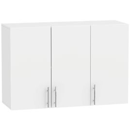 AURAFORD Bathroom Wall Cabinet with 3 Doors and Adjustable Shelf - White