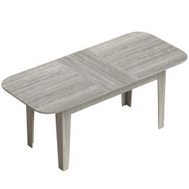 BLYFORD Extendable Oval Dining Table for 46 - Grey Wood Effect