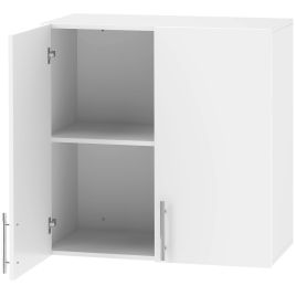 AURAFORD Bathroom Wall Cabinet with 2 Doors and Adjustable Shelf - White