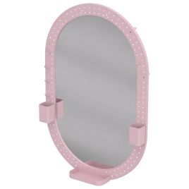 COASTDALE 60 x 90cm Oval Wall Mirror with Pegboard Frame - Pink
