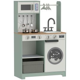 ARDENSIDE Kids Play Kitchen with Stove, Sink and Microwave - Green
