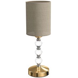 BRIGSLEY Crystal Bedside Table Lamp with USB-A and USB-C Ports - Gold Tone