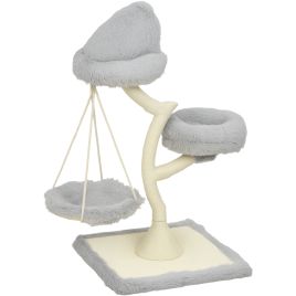 COMETSTONE 115cm Cat Tree for Large Cats, Sisal Post and Washable Beds