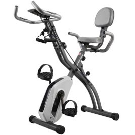 ARCBRIDGE 4-in-1 Folding Exercise Bike with Resistance Bands and Bluetooth - Grey