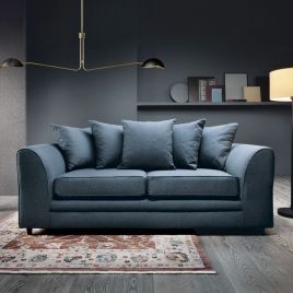 DARCIE Linen 3 Seater Scatterback Sofa - Teal