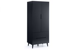 ASTRAL 2 Door Wardrobe with 2 Drawers Grey - 80cm