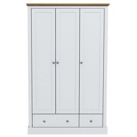DARTFORD 3 Door Wardrobe White - 112.9cm