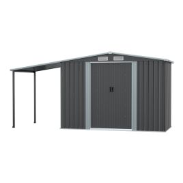 Outdoor Metal Storage Shed with Lean-to