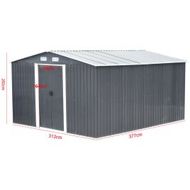 Large Peaked Metal Tool Shed