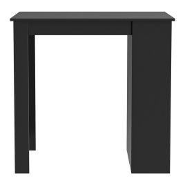 Kitchen Breakfast Bar Table Dining Table Coffee Table With 3 Tier Storage Rack Black