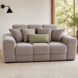 STACIE Fabric 2 Seater Sofa - Latte