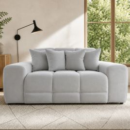 STACIE Fabric 2 Seater Sofa - Natural 