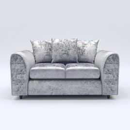 VELOURA Crush Velvet 2 Seater Scatterback Sofa - Silver