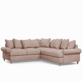 Corner Sofa - LUXE Fabric 4 Seater Right Hand Facing - Pink