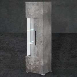 Nomadic Nouveau Tall Display Cabinet with 4 Shelf - Schiefer