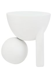 PENWYTHA Round Ball Wooden Side Table - White
