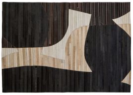 ALDWRETH Small Natural Hair On Leather Rug - Multi Colour
