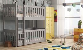 Kellog Wooden Bunk Bed with Cot Bed and Bonnell Mattress - Grey