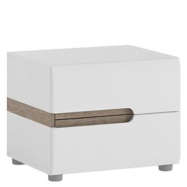 Bedside Table - TRUFFLE 2 Drawer Nightstand White 50cm
