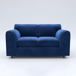 DELANO Plush Velvet 2 Seater Fullback Sofa - Midnight Blue