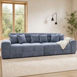 STACIE Fabric 4 Seater Sofa - Grey