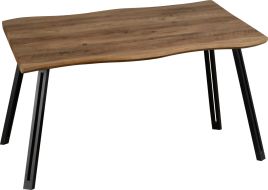 Quebec Wave Edge Dining Table - Oak Effect Black