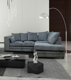CASPER Fabric 4 Seater L Shaped - Right Hand Facing Corner Sofa - Grey