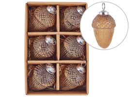 Ambre Christmas Baubles Set of 6 - Gold