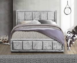 Birlea Hannover Steel Crushed Velvet Ottoman Storage Bed - Kingsize 5ft