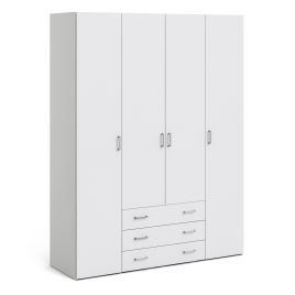 SUFFOLK 4 Door Wardrobe White - 154cm