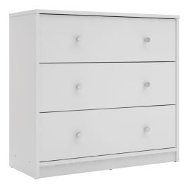 MEAFORD White Chest of Drawers - Medium-sized, 3 Drawers