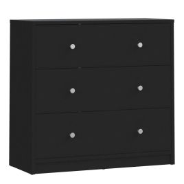 MEAFORD Black Chest of Drawers - Medium-sized, 3 Drawers