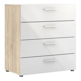 PEMBROKE II Oak Finish Chest of Drawers - Medium-sized, 4 Drawers