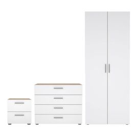 PEMBROKE 2 Door Wardrobe Set 3 Piece - White and Oak