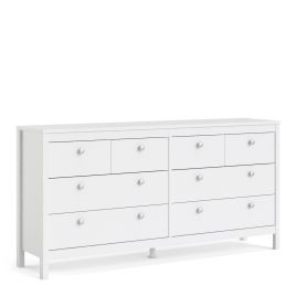 White Chest of Drawers - MEMPHIS Extra Large Chest 8 Drawers
