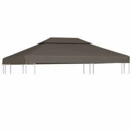 2-Tier Gazebo Top Cover 310 g/m2 4x3 m Taupe