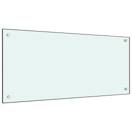 Kitchen Backsplash White 90x40 cm Tempered Glass