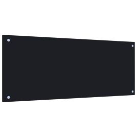 Kitchen Backsplash Black 100x40 cm Tempered Glass