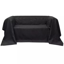 Micro-suede Couch Slipcover Anthracite 270x350cm