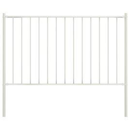 Fence Panel with Posts Powder-coated Steel 1.7x1 m White