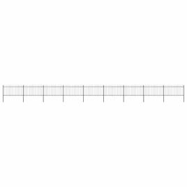 Garden Fence with Spear Top Steel 15.3x1 m Black