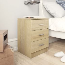 Bedside Table - HERON 2 Piece Nightstand Sonoma Oak 38cm