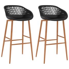 Bar Chairs 2 pcs Black