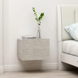 Bedside Table - ENNA Iden Nightstand Concrete Grey 40cm