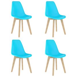 Dining Chairs 4 pcs Blue Plastic